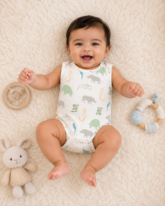 Animal Theme Cotton Onesie