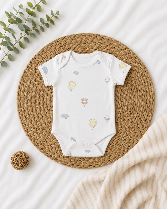 Balloon Print Cotton Onesie