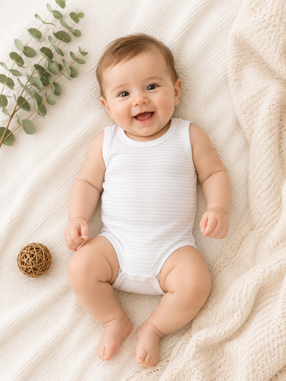 Blue Stripes Cotton Onesie