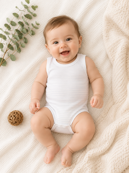 Blue Stripes Cotton Onesie