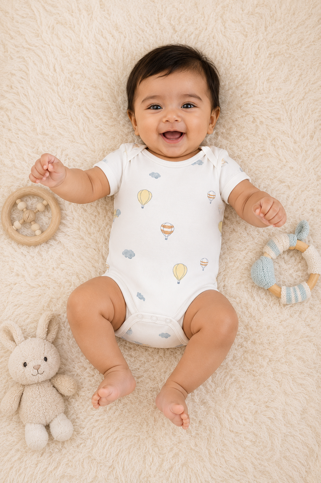 Balloon Print Cotton Onesie