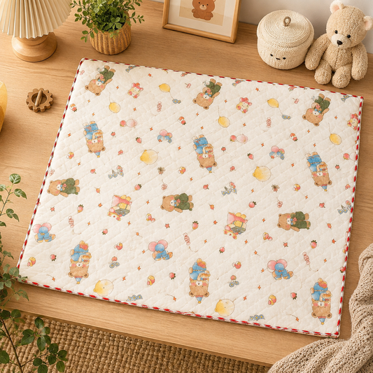 Bear Print 2 Layer Muslin Blanket 85x85 Cm