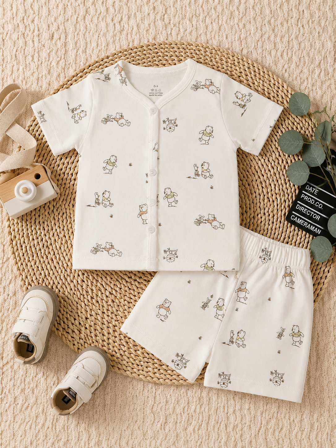 Pooh Bear Print Cotton Co-Ords