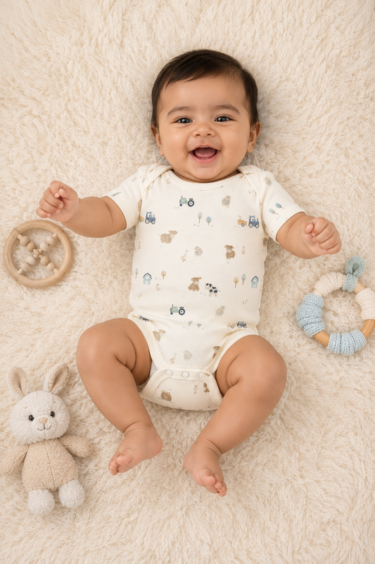 Farm Theme Cotton Onesie