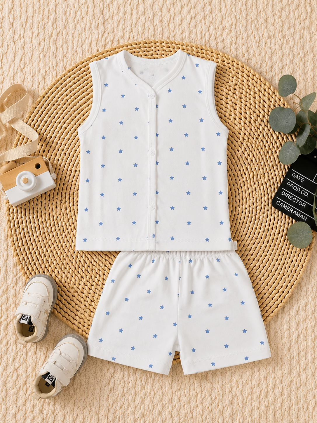 Star Printed Sleeveless Cotton Co-Ords