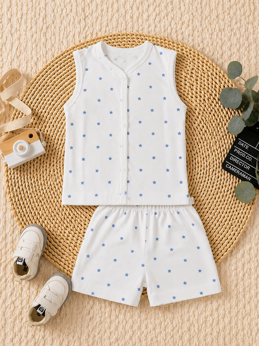 Star Printed Sleeveless Cotton Co-Ords