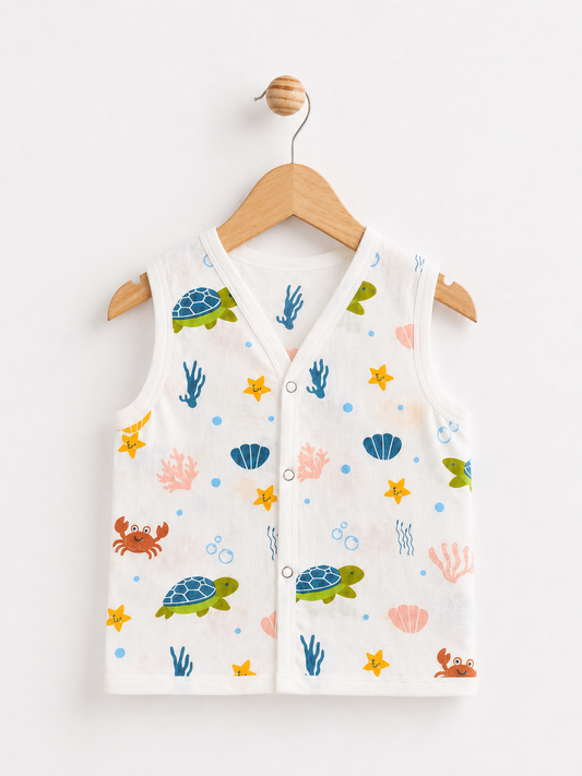Sea World Print Muslin Jabla