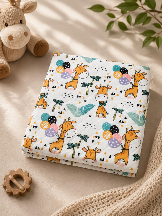 Giraffe Print 2 Layer Muslin Blanket 85x85 Cm