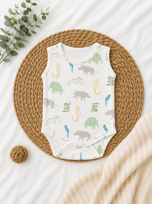 Animal Theme Cotton Onesie