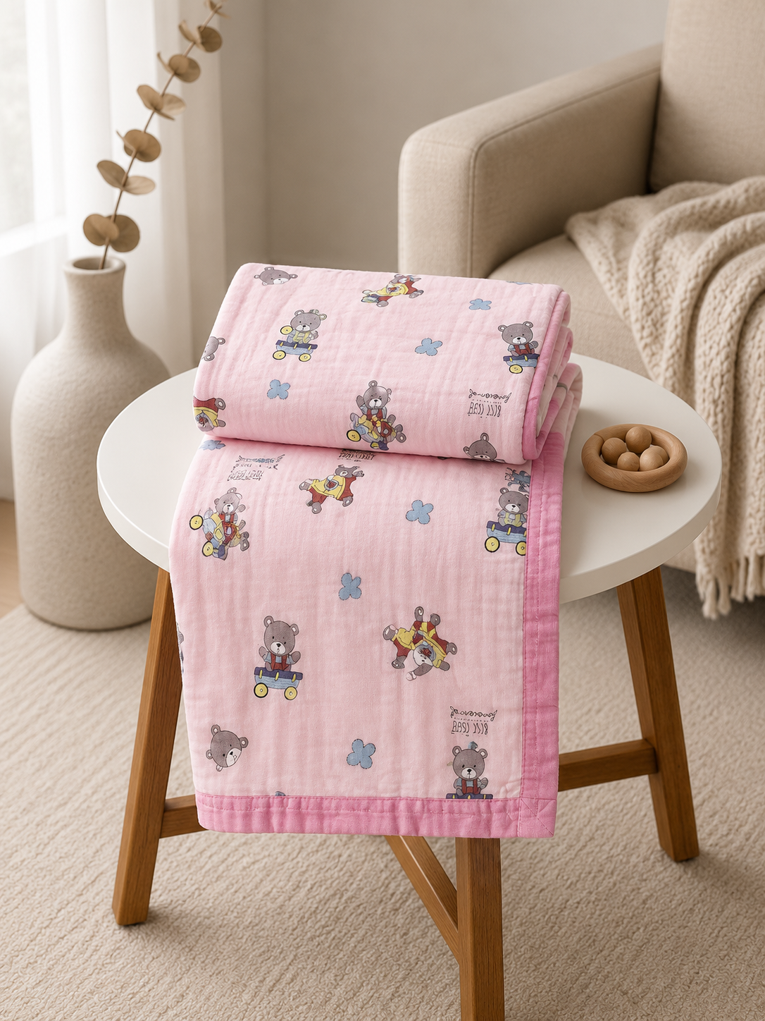 Teddy - 6 Layer Crinkled Muslin Blanket