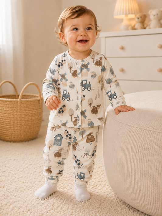 Farm Theme Fullsleeve Cotton Sleepsuit