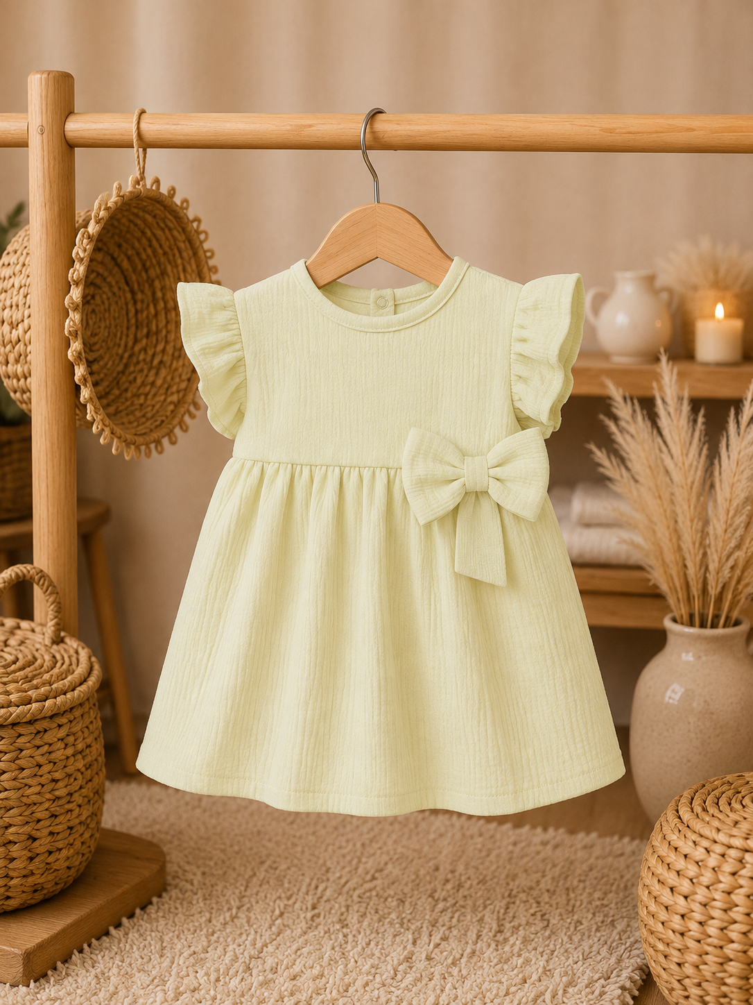 Lime Green Cotton Frocks