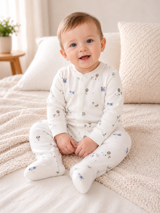 Animal Theme Cotton Sleepsuit
