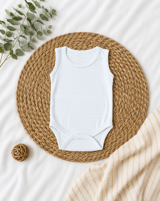 Blue Stripes Cotton Onesie