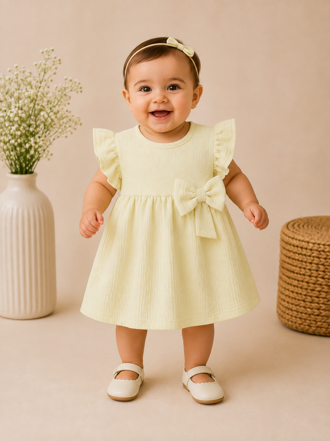 Lime Green Cotton Frocks